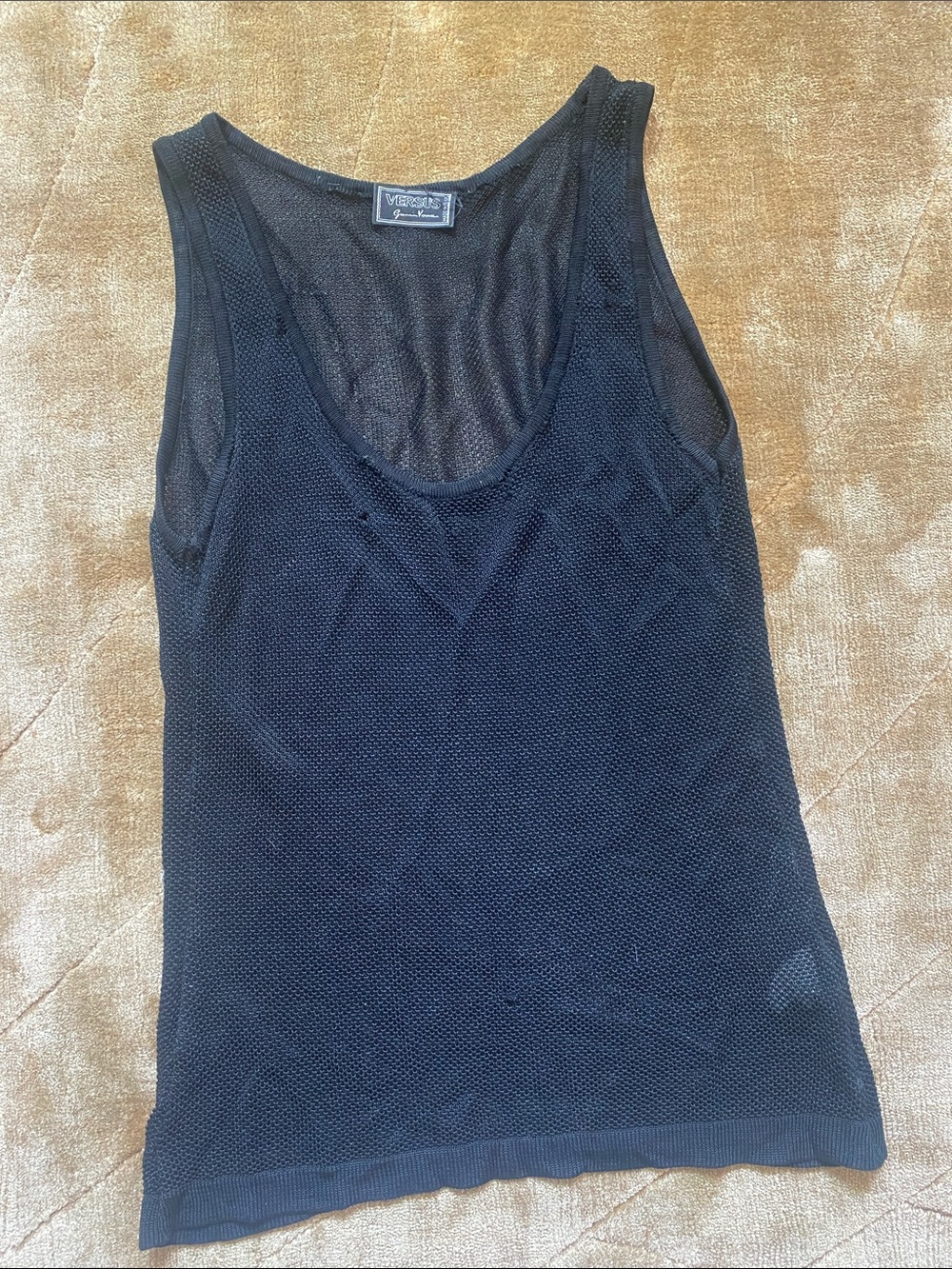 Versus Versace vintage Black Sheer Mesh Tank Top